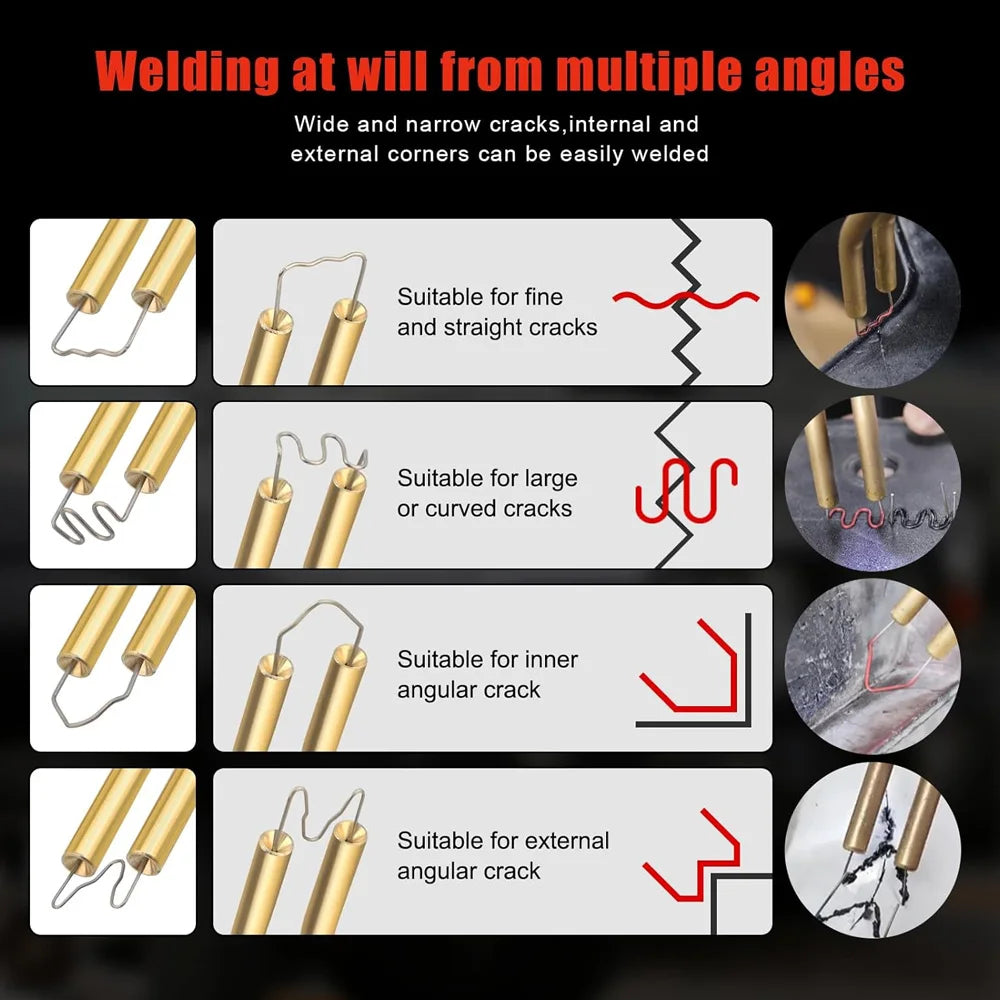 Plastic Welder, 2in-1 Plastic Welding Repair Kit Hot Staples, Hot Staples Weld Gun Repair Kit for Car Bumper And Most Plastics