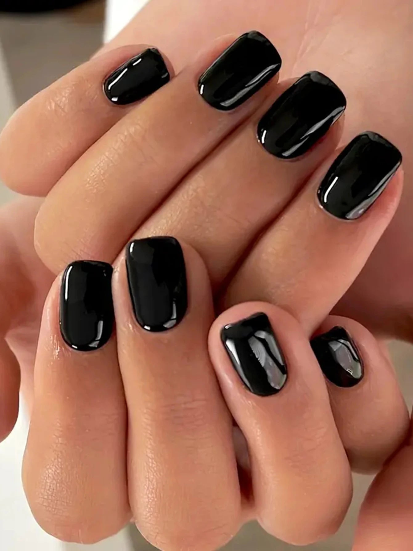 Short Square Wine Red Press On Nails Set - Smarsty