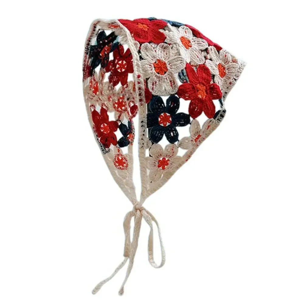 Lace Triangle Scarf Breathable Summer Crochet Headband - Smarsty