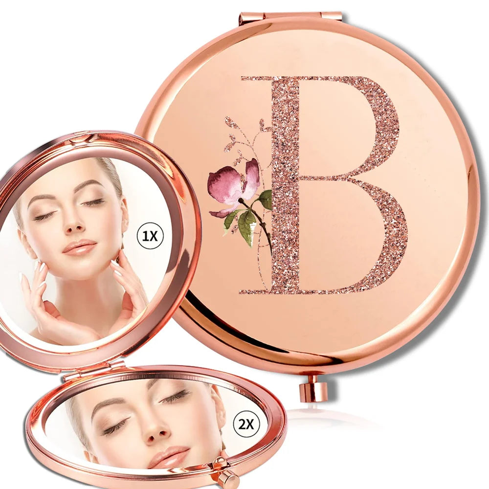 Rose Gold Double Sided Makeup Mirror Compact Design - Smarsty