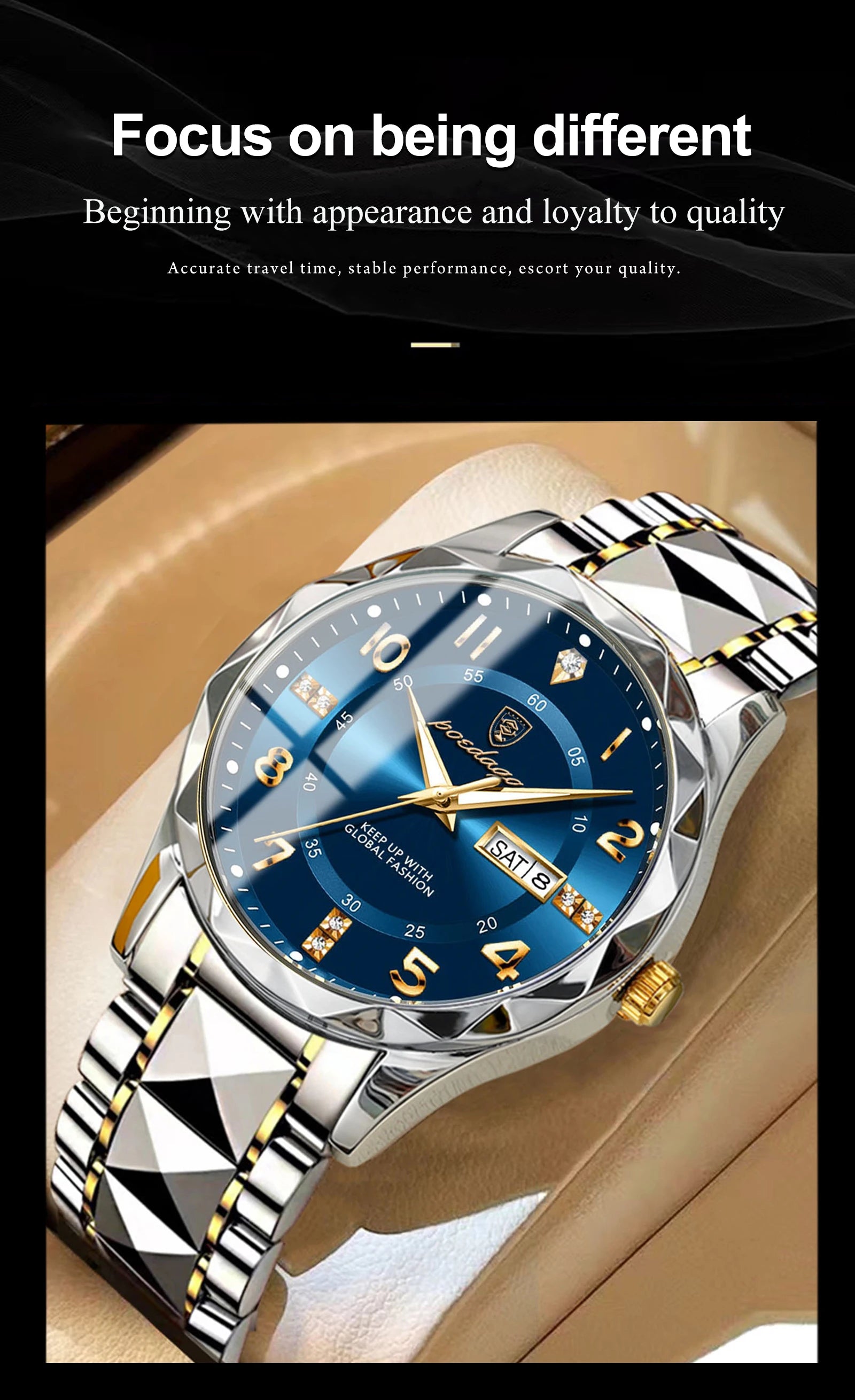 Luxury Waterproof Quartz Watch for Men with Luminous Dial - Smarsty