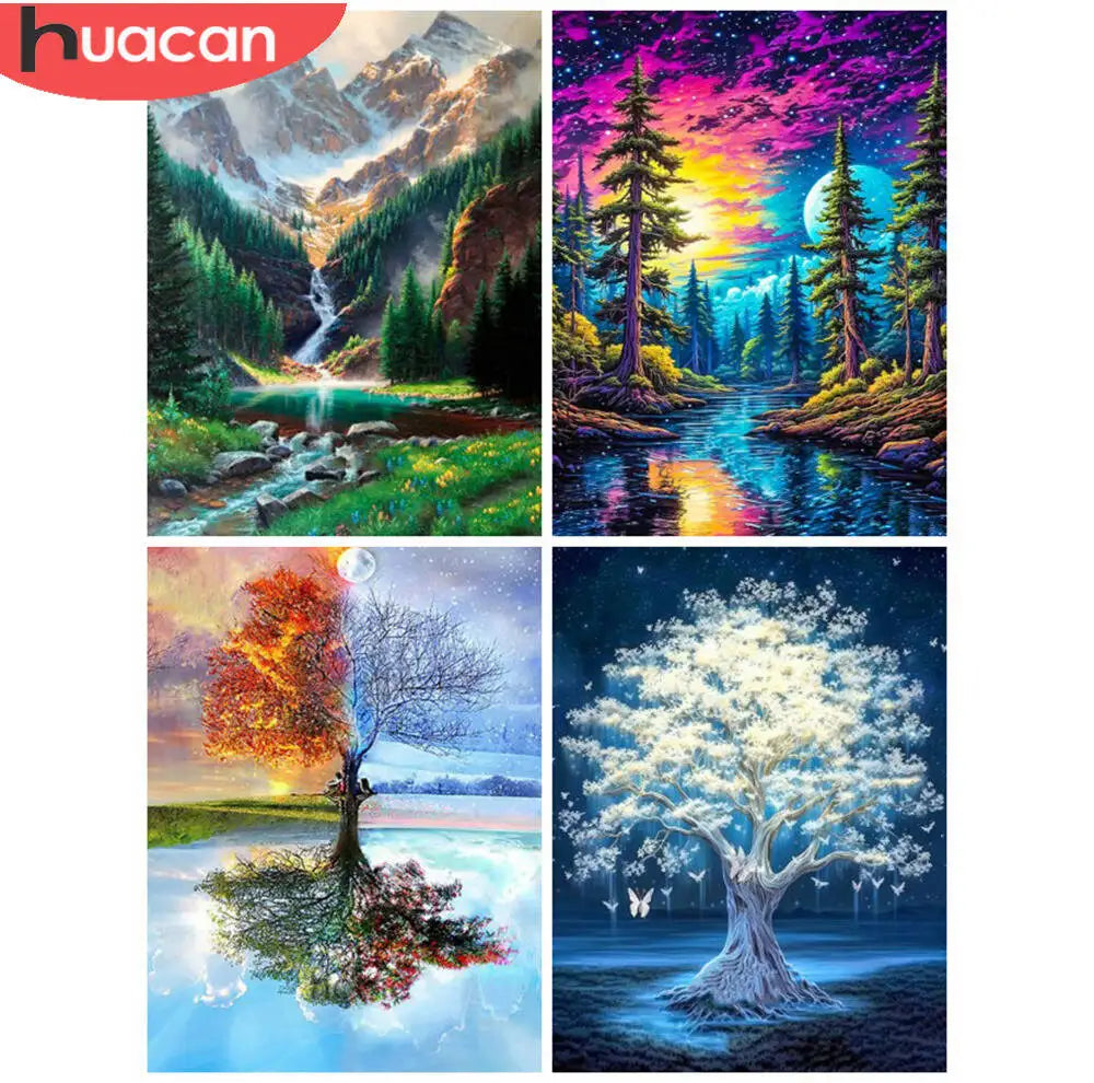 Handmade Diamond Painting Tree Landscape Home Decor - Smarsty