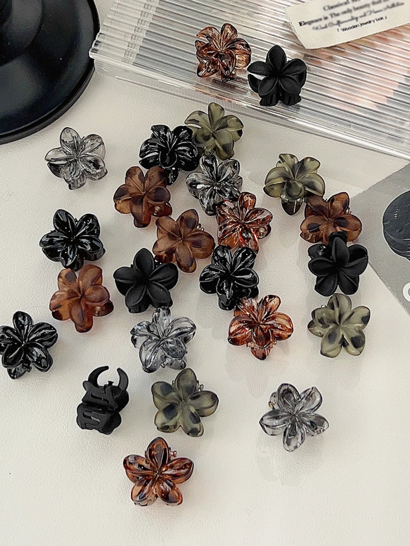 Mini Flower Hair Clips Pack Creaseless Claw Clips For Bangs - Smarsty