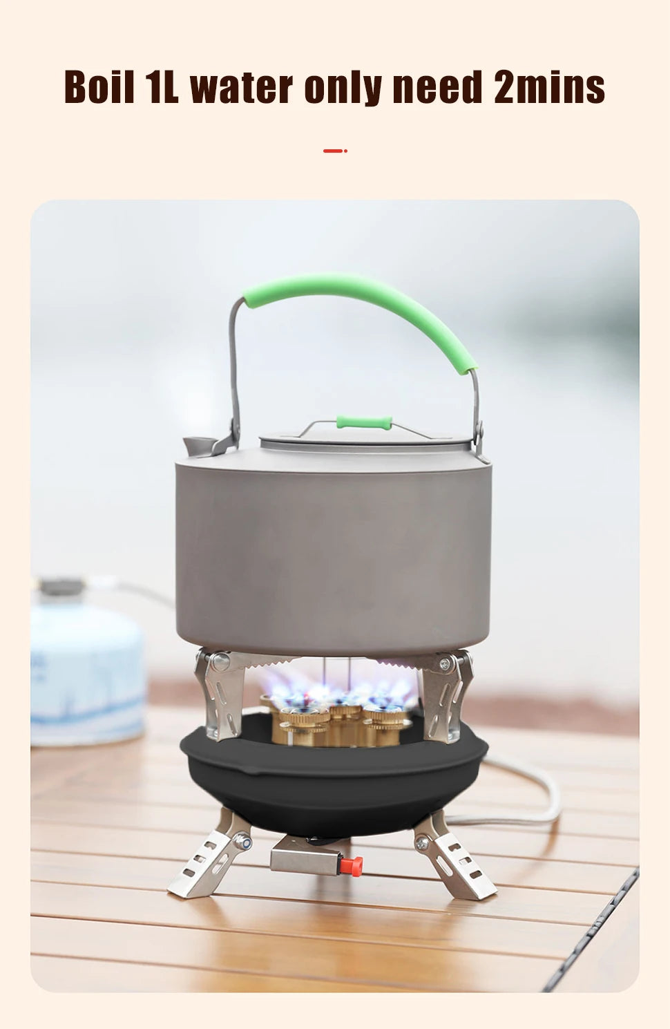 BRS-201A Portable Camping Gas Stove 16000W High Pressured Propane Butane Gas Burner Outdoor Emergency Stove with Piezo Ignition
