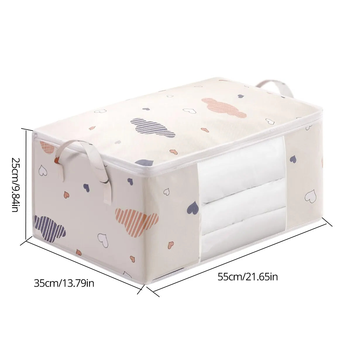 Large Capacity Clothes Storage Bag Organizer With Reinforced Handle Suitable For Blankets Bedding Foldable With Sturdy Zipper - Smarsty