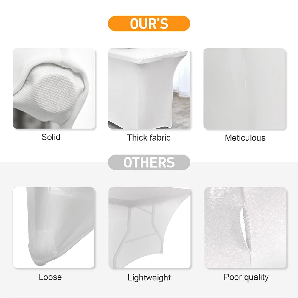 6FT Black Spandex Table Cloth Wrinkle Resistant Cover - Smarsty