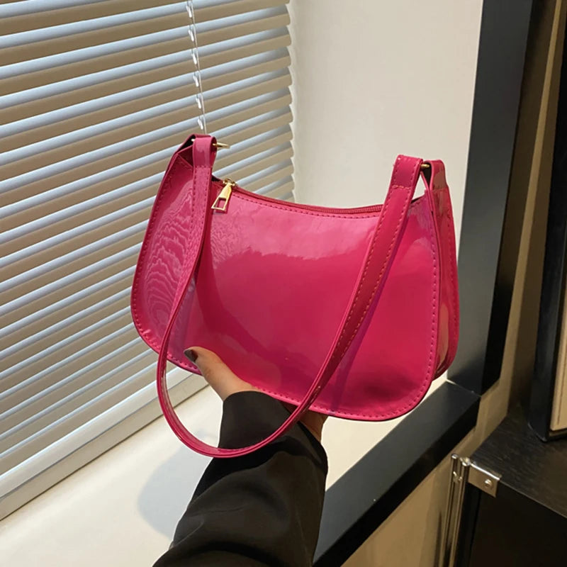 Vintage Patent Leather Shoulder Bag For Women Designer - Smarsty