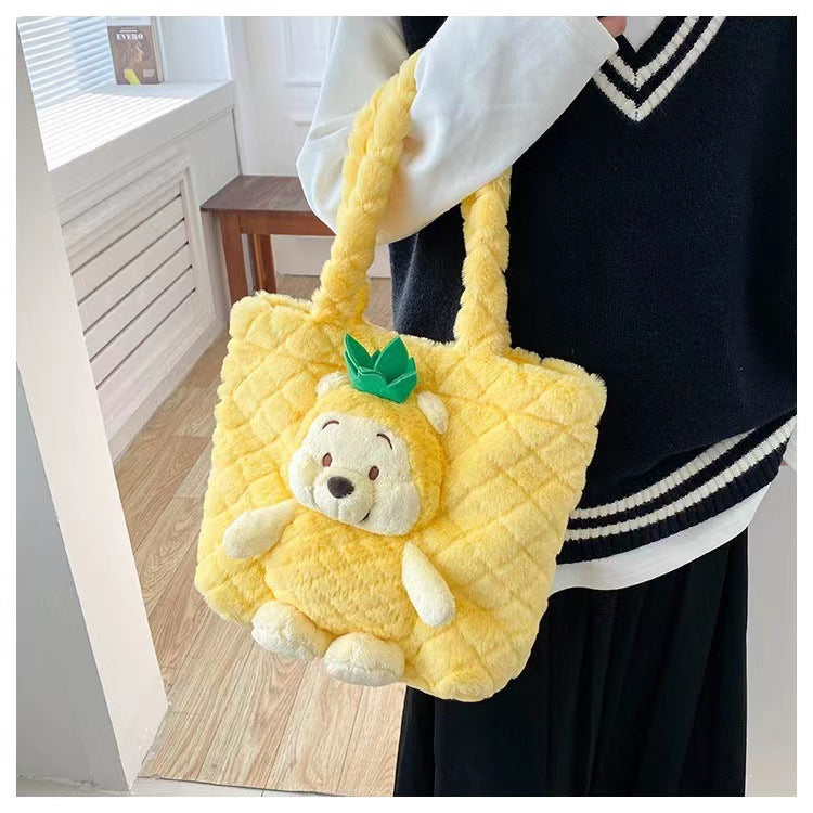 Disney Stitch Plush Shoulder Bag Cute Strawberry Bear - Smarsty