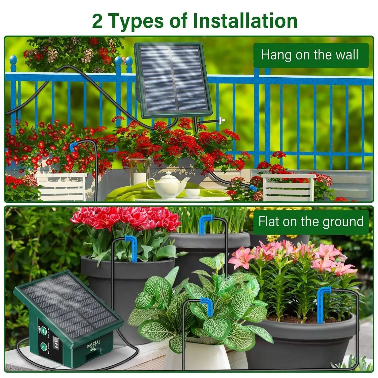 Solar Powered Automatic Drip Irrigation System for Gardens - Smarsty