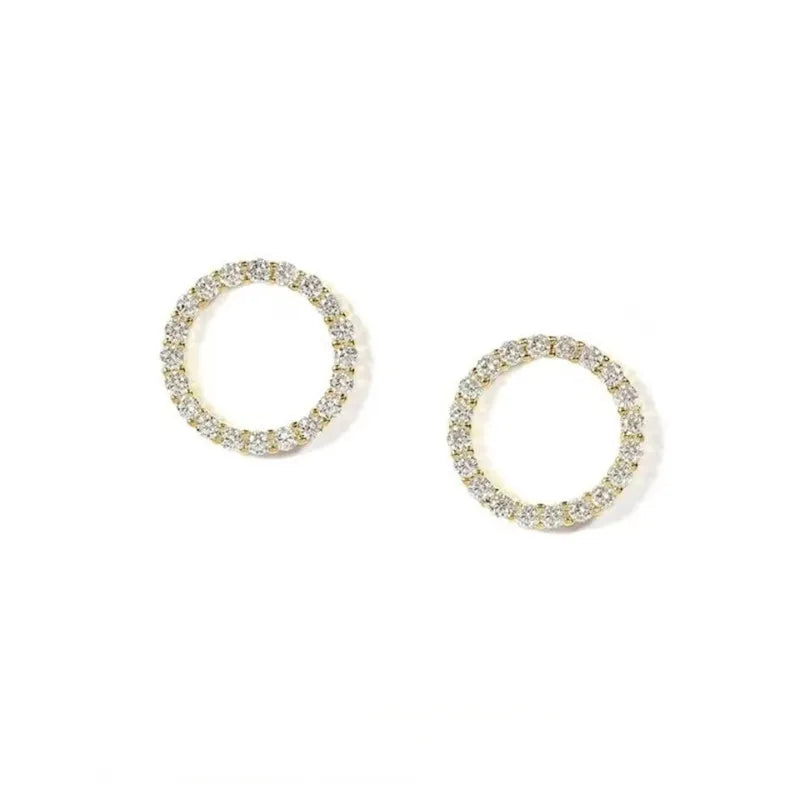 Delicate Gold Crystal Small Stud Earrings Minimalist - Smarsty