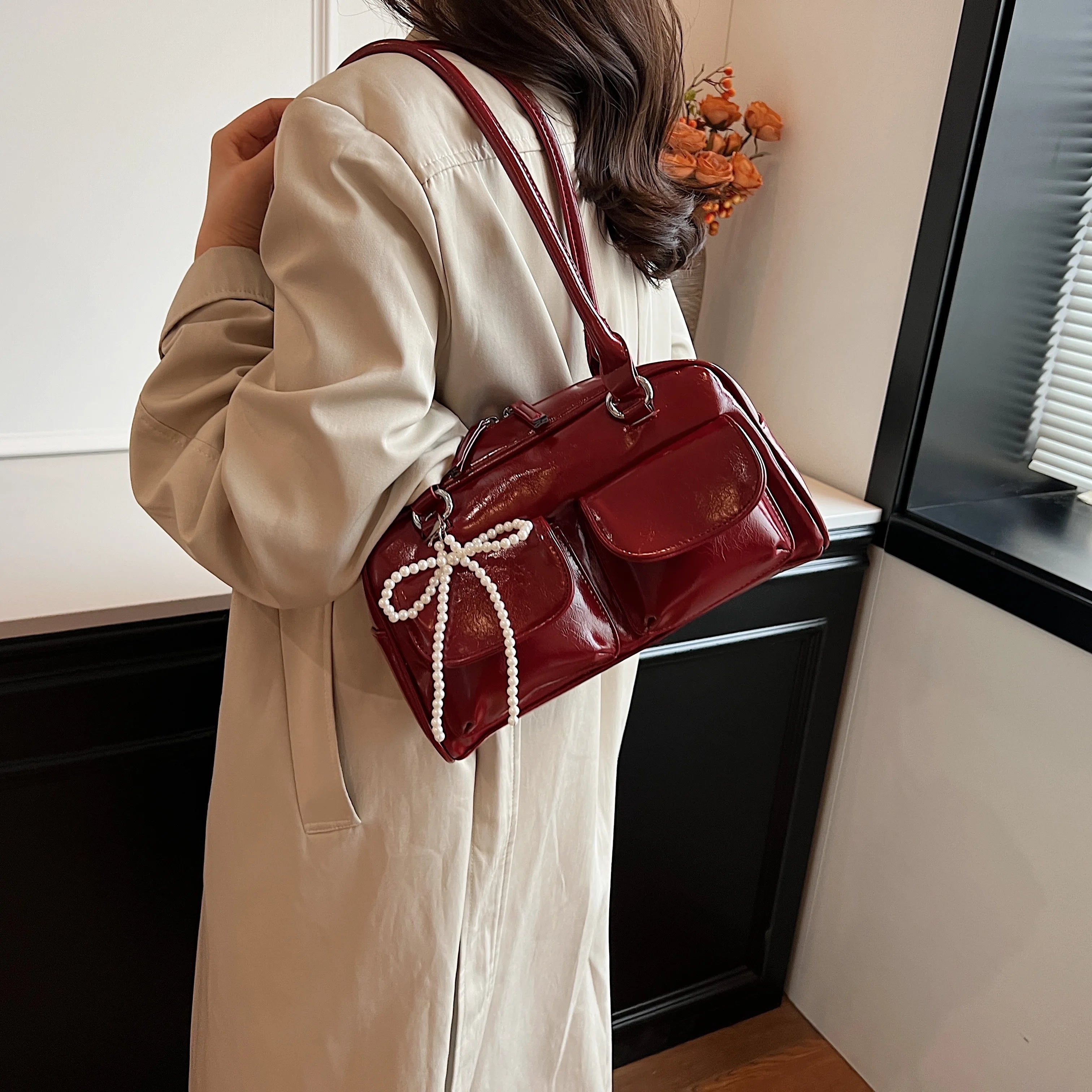 Korean Edition Underarm Bow Bag Women Versatile Shoulder Bag - Smarsty