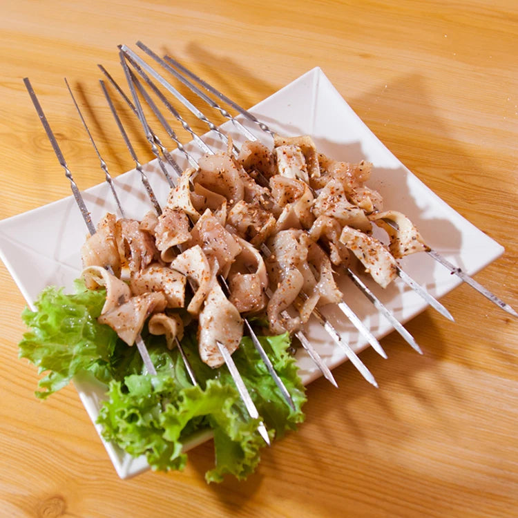 Stainless Steel Barbecue Skewers Reusable Easy Clean Design - Smarsty
