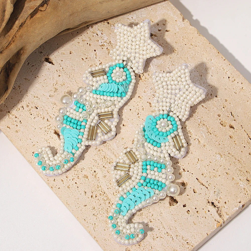 Handmade Bohemian Starfish Drop Earrings for Women - Smarsty