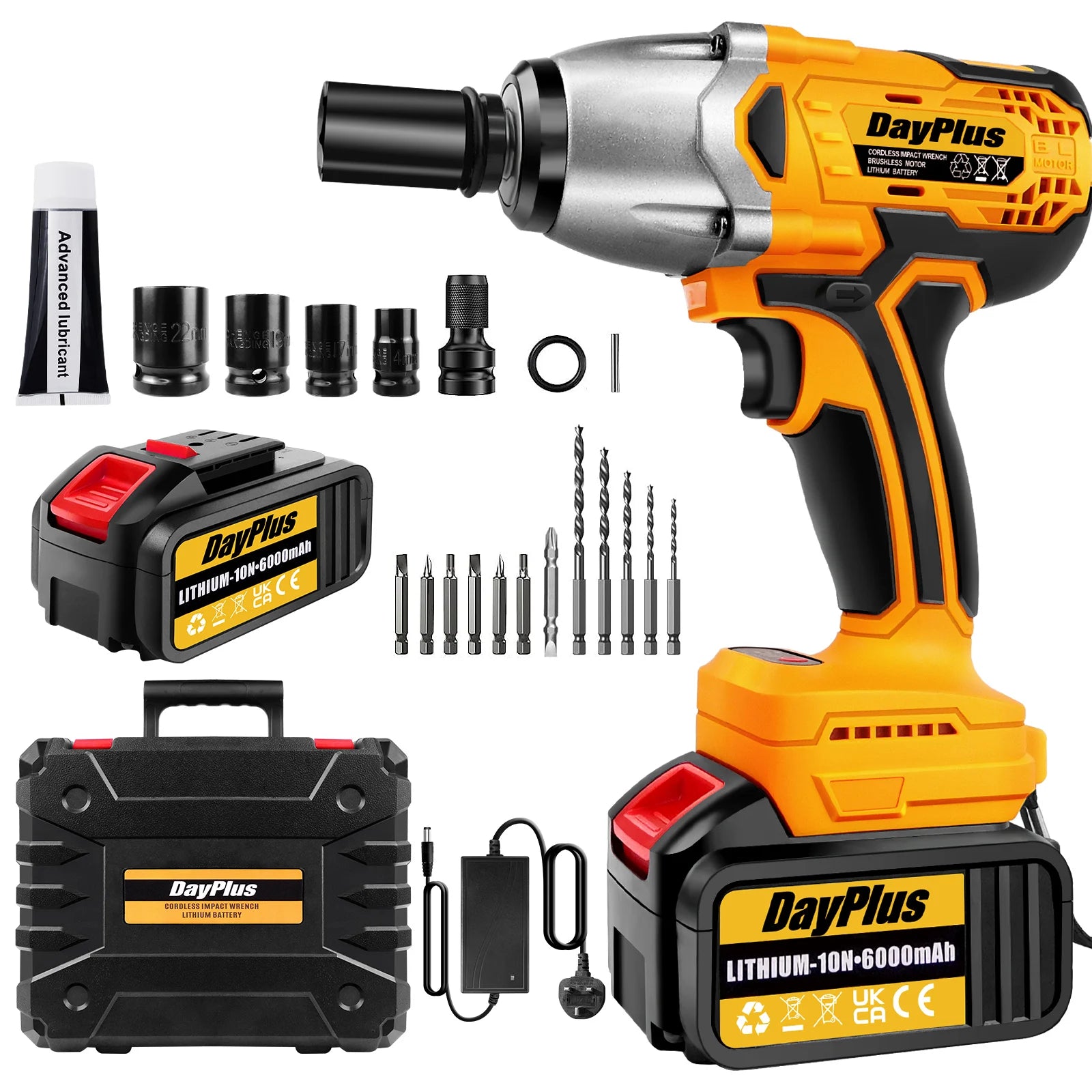 DayPlus 1500Nm Brushless Cordless Impact Wrench - Smarsty