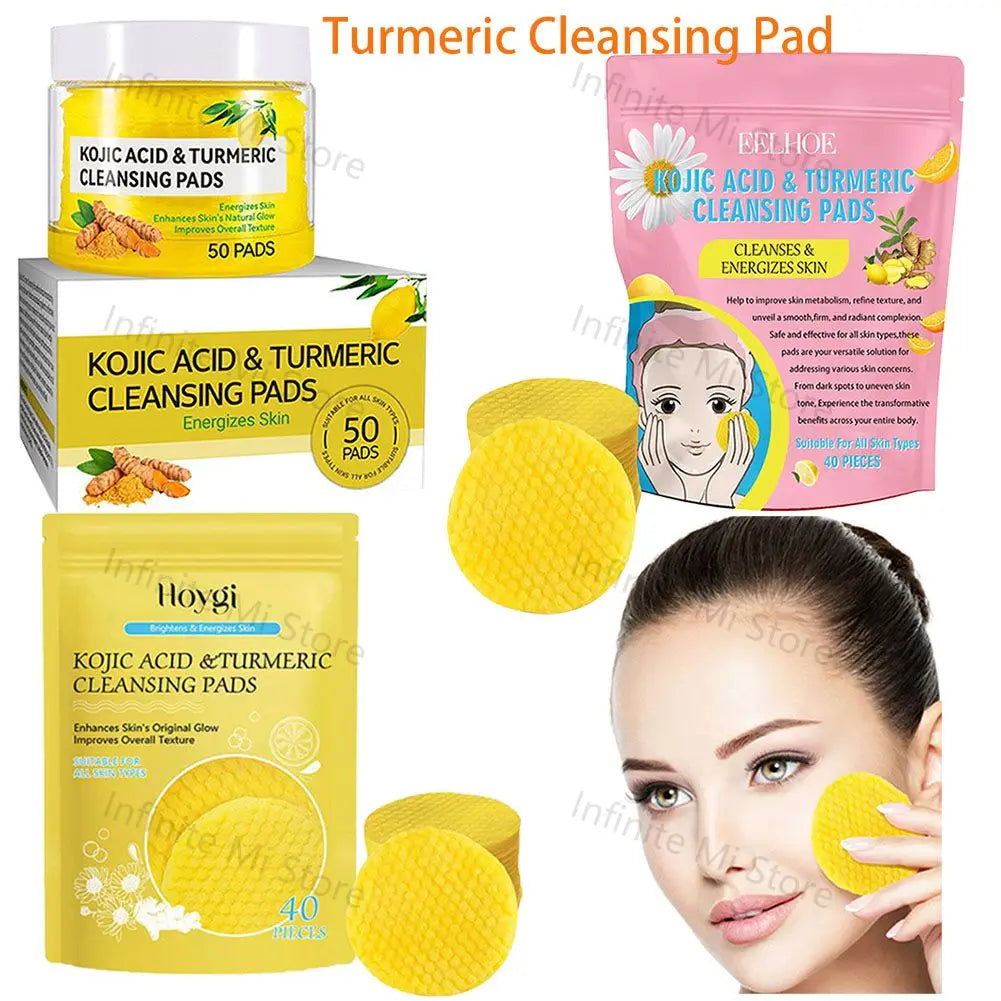 Turmeric Kojic Acid Exfoliating Cleansing Pads Combo - Smarsty
