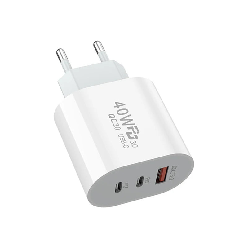 40W USB C Charger Quick Charge EU US Plug PD USB-C Type C Fast USB QC 3.0 Charger for iPhone 14 Xiaomi Samsung Macbook - Smarsty