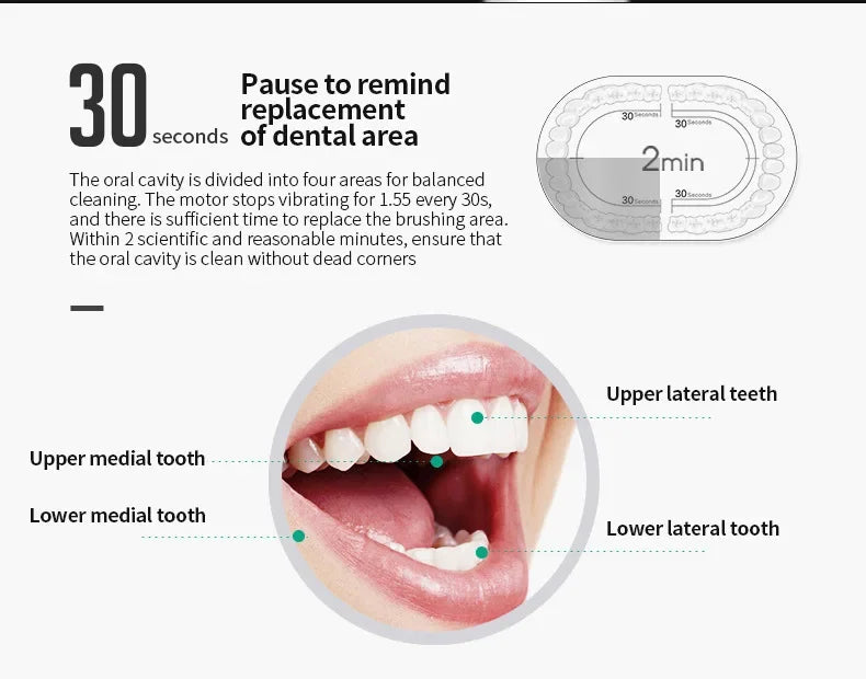 Automatic Electric Toothbrush with Six Speed Settings - Smarsty