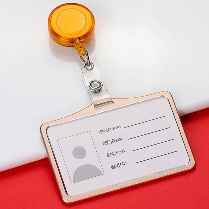 Employee Aluminium Alloy Plastic Credit Card ID Card Cover Case Work Identity Badge Card Cover Bag Women Men Work Card Holders