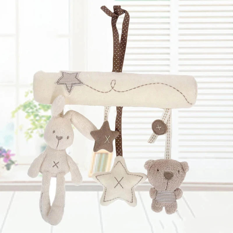 2025 New Hanging Bed Rabbit Baby Hand Bell Safety Seat Plush Toy Multifunctional Plush Toy Stroller Mobile Gifts by Smarsty