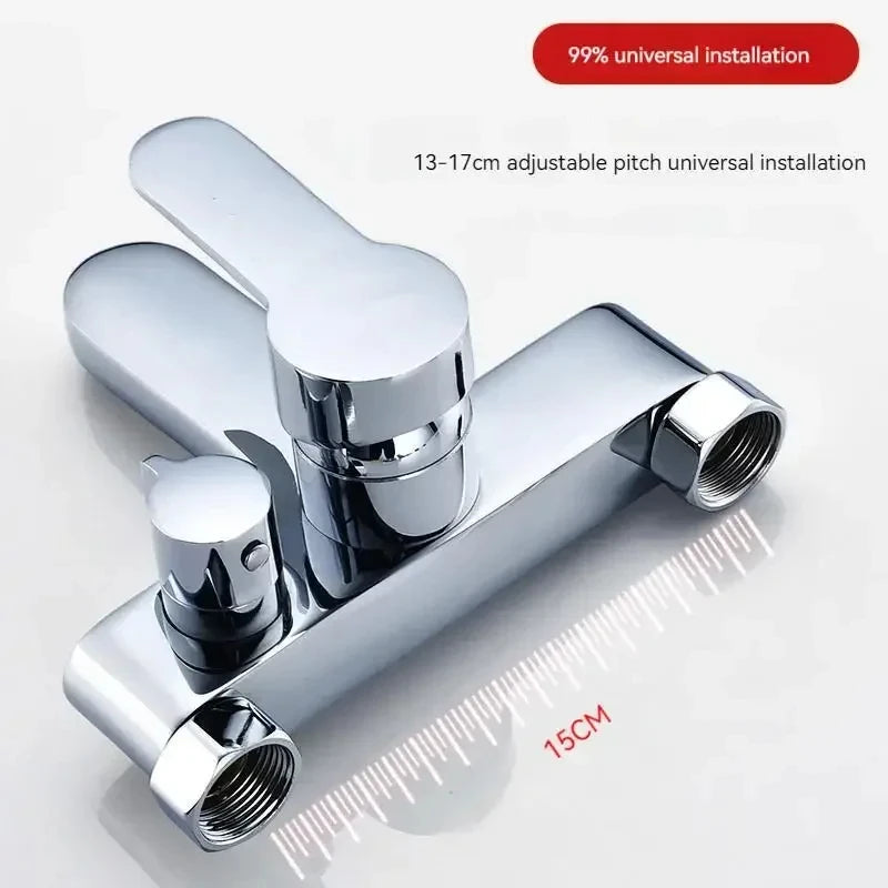 Contemporary Dual Handle Shower Faucet Set with Mixing Valve - Smarsty