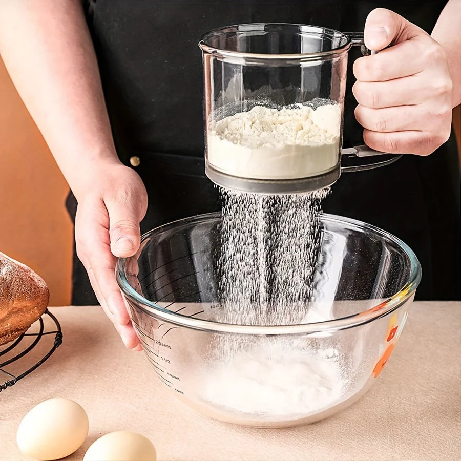 Semi-Automatic Flour Sifter With Hand Press Design - Smarsty
