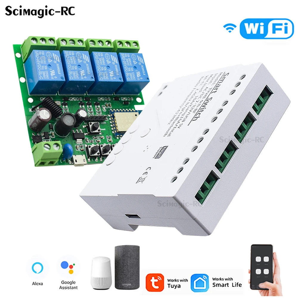 Smart WiFi Relay Switch Module with Alexa Compatibility - Smarsty