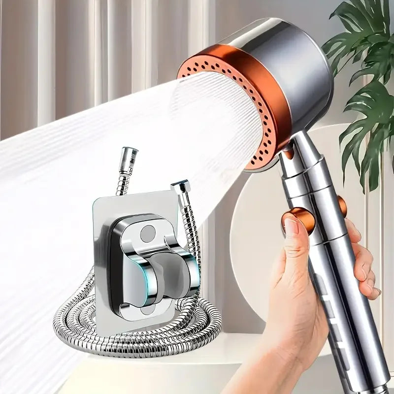 New High Pressure Water Saving Filter Shower Head 5 Modes Handheld Shower Head One Button Stop Bathroom Accessories Set - Smarsty