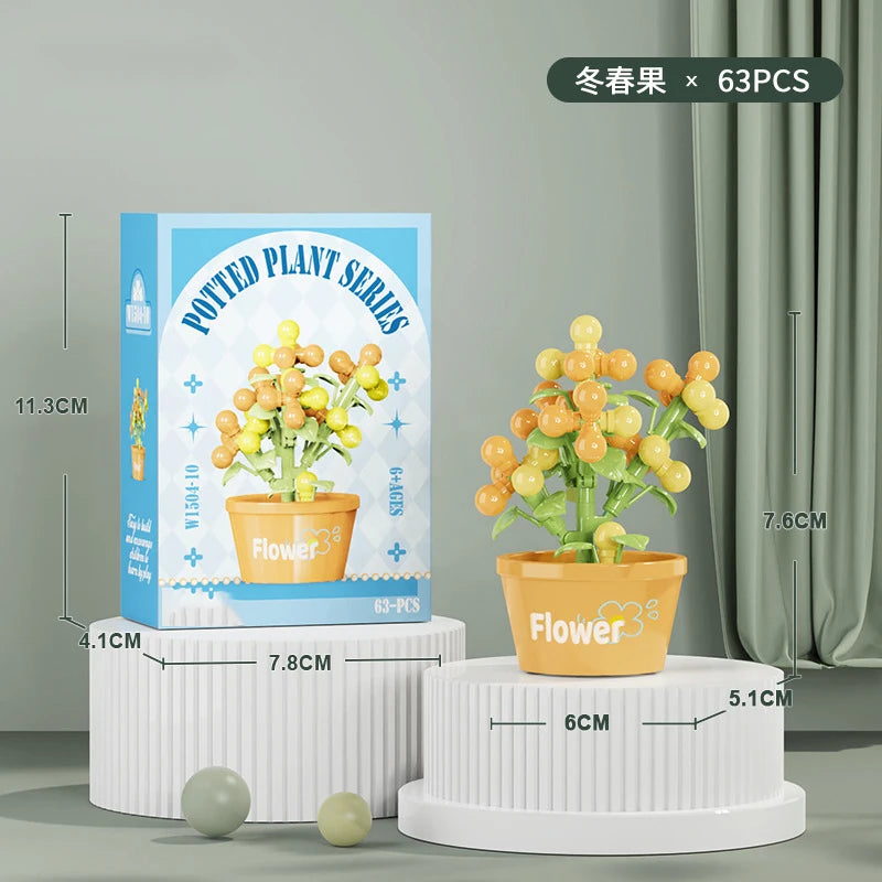 Bouquet Flower Mini Diy Building Block Toys for Children Bricks Blocks for Adults Constructor Micro Bricks Construction Set Gift