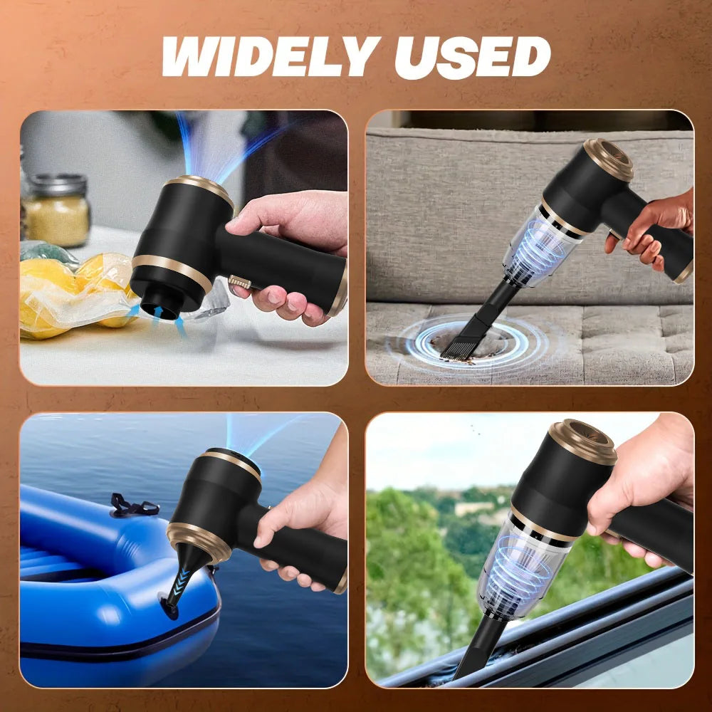High Power Car Blower Vacuum, 2-in-1 Strong Suction & Blowing, Portable for Auto/Home Cleaning, Dust Removal from Seat/Mat/Trunk - Smarsty