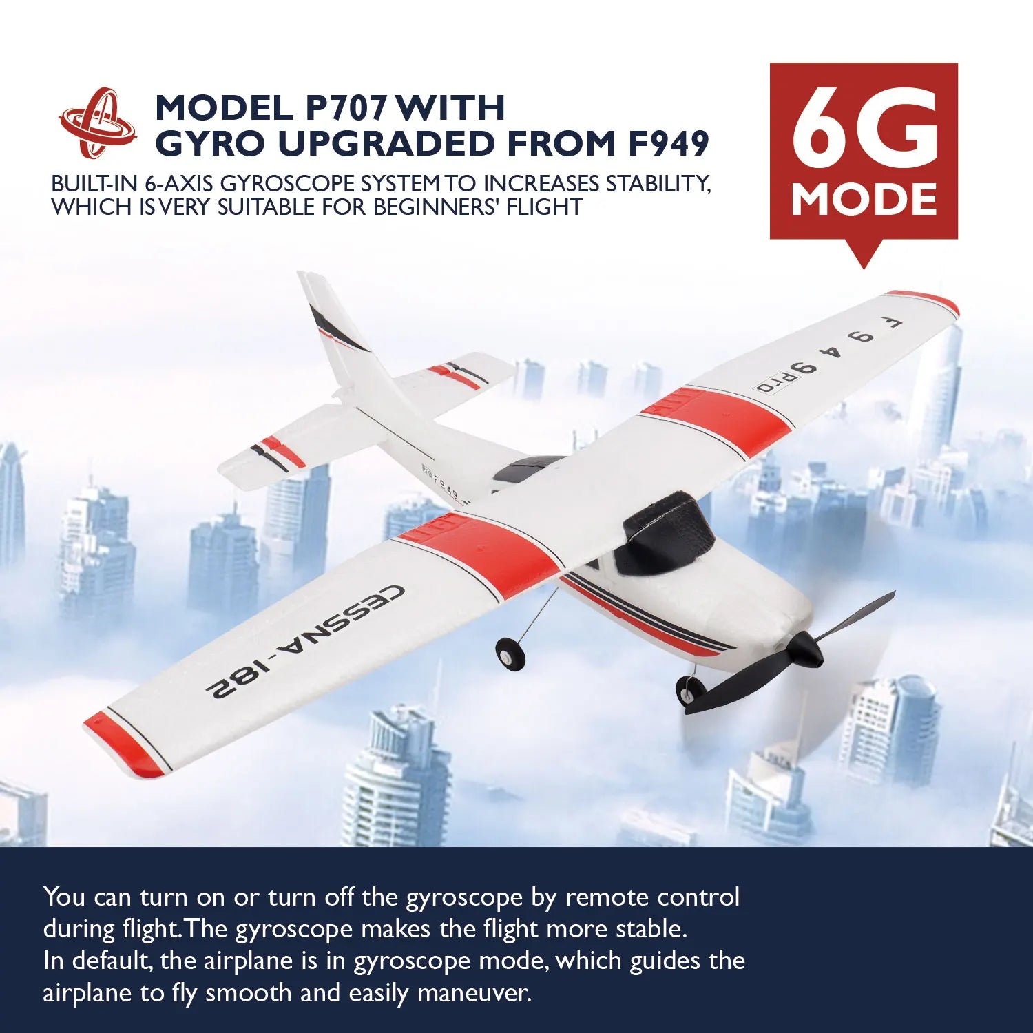 WLtoys F949 2.4G 3D6G 3Ch RC Airplane Fixed Wing Plane Outdoor Toys Drone RTF Upgrade Version Digital Servo F949S With Gyroscope - Smarsty