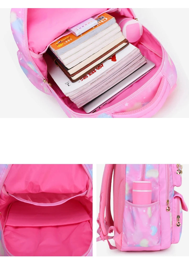 Pink Kids Backpack Waterproof Kawaii School Bag For Girls - Smarsty