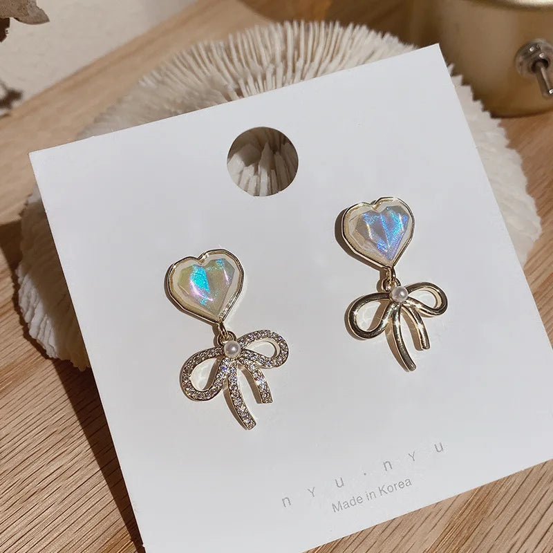 Pearl Long Earrings With Rhinestones For Wedding Fashion - Smarsty