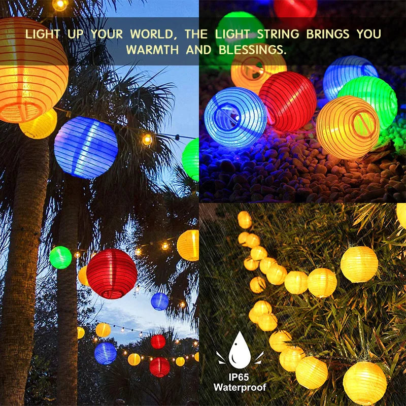 LED Solar Lantern String Lights for Outdoor Decor - Smarsty
