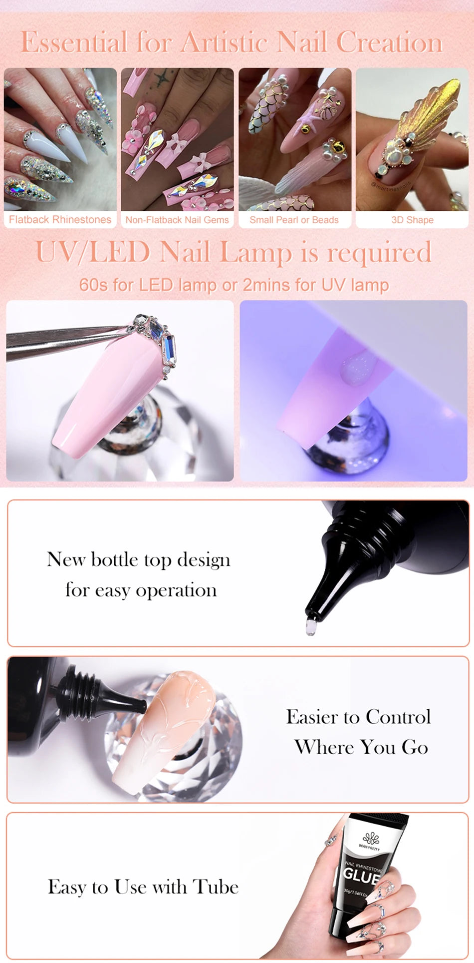 Born Pretty Nail Rhinestone Glue for 3D Nail Art - Smarsty