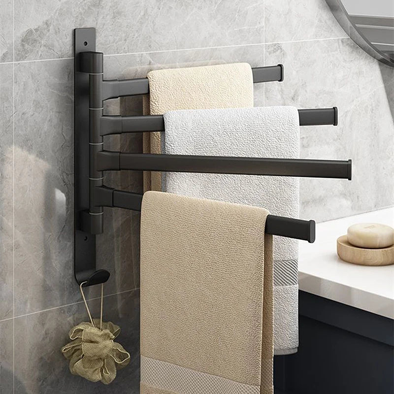 Rotatable Aluminum Towel Rack Space Saving Design - Smarsty
