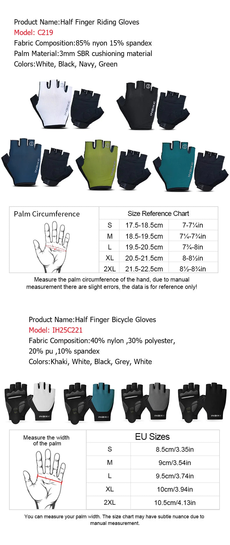 INBIKE Breathable Half Finger Cycling Gloves with Shock Absorption - Smarsty