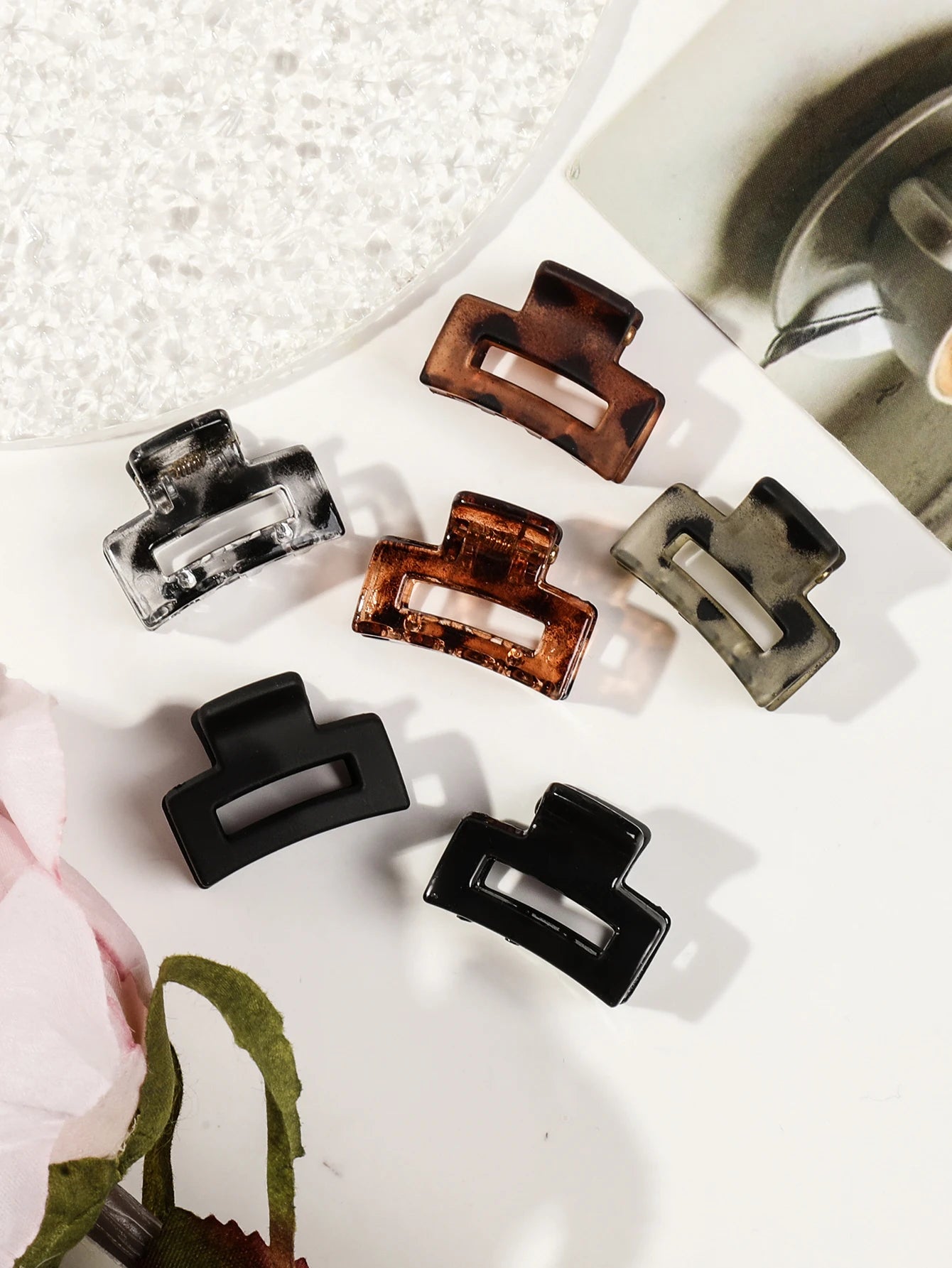 Mini Flower Hair Clips Pack Creaseless Claw Clips For Bangs - Smarsty