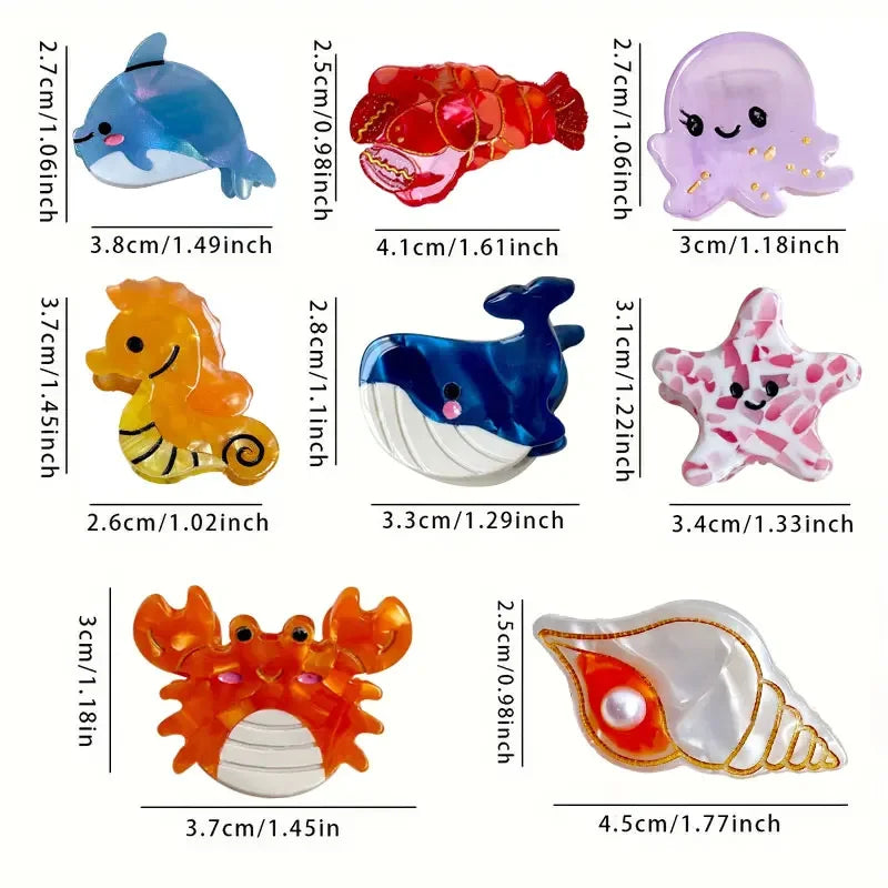 Acetate Ocean Animal Hair Clips for Women - Smarsty
