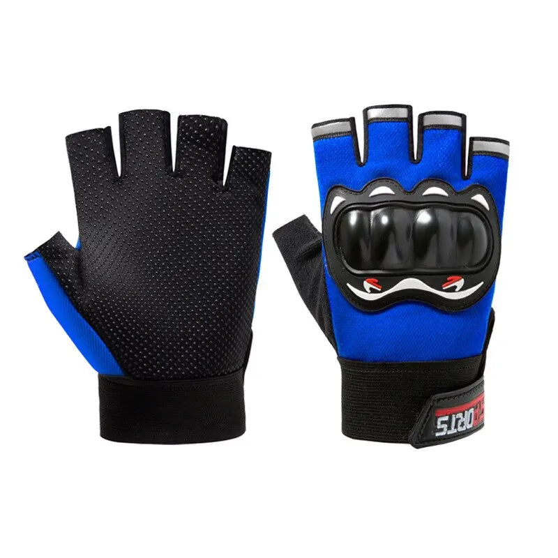 Men Half Finger Motorcycle Gloves Breathable Slip Resistant - Smarsty