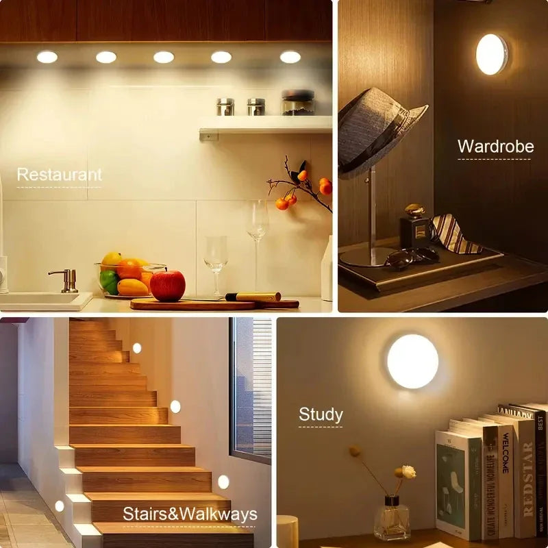 Motion Sensor LED Night Light USB Rechargeable for Cabinets - Smarsty