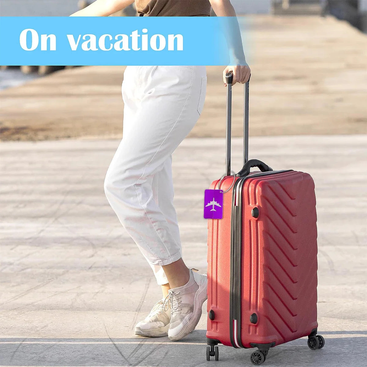 Aluminum Alloy Travel Luggage Tag Hanging Tag Suitcase Tag Plane With Name ID Cards Anti-lost Solid Color Travel Accessories - Smarsty