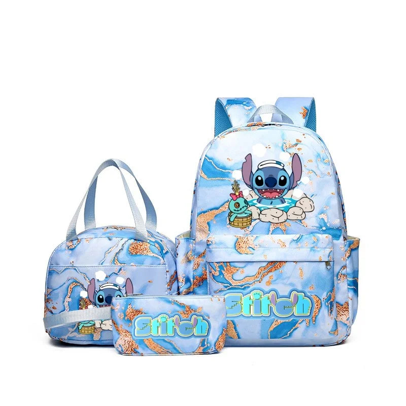 Cartoon Print Kids Backpack Set Large Capacity Lunch Bag - Smarsty