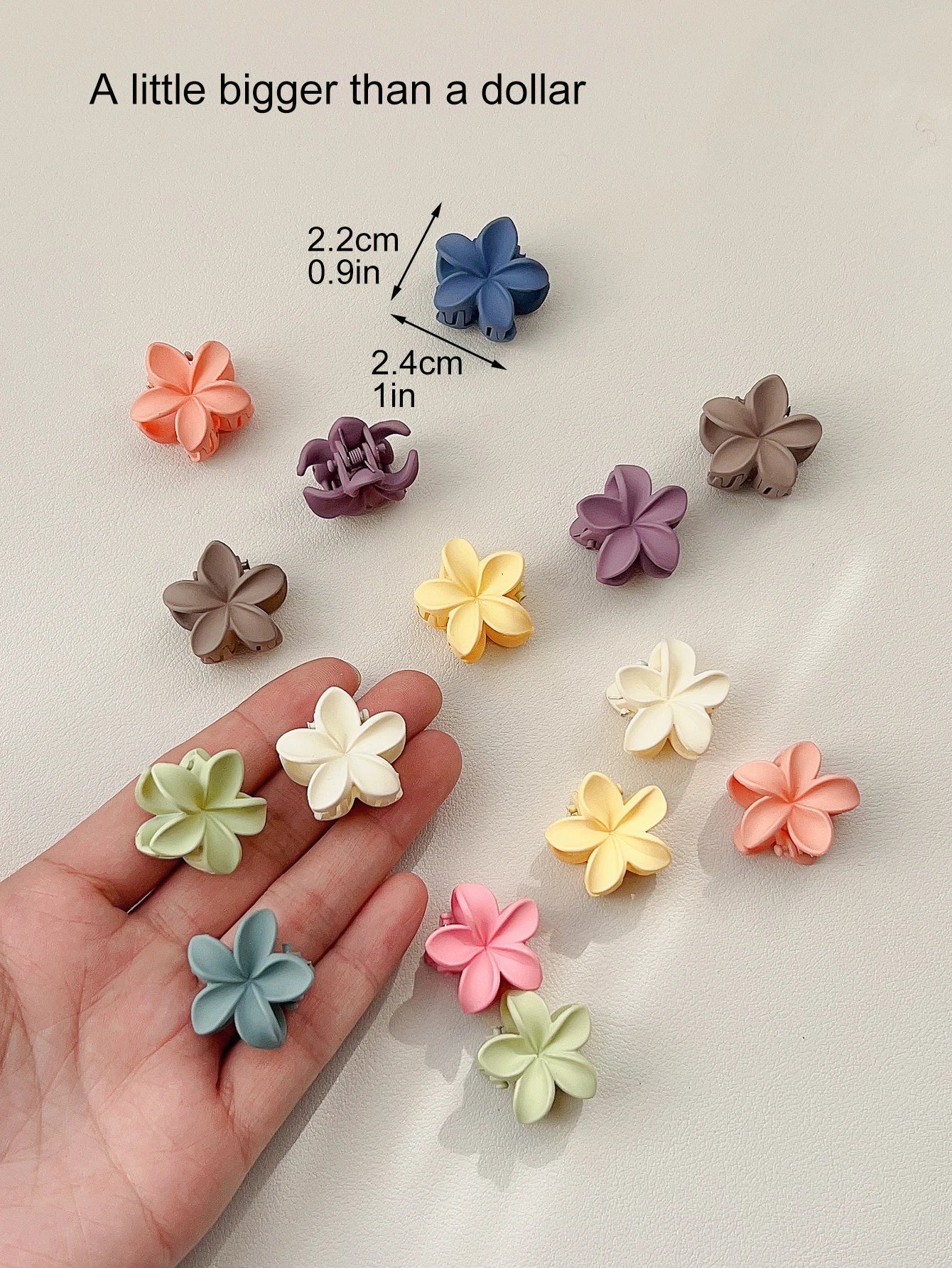 Mini Flower Hair Clips Pack Creaseless Claw Clips For Bangs - Smarsty