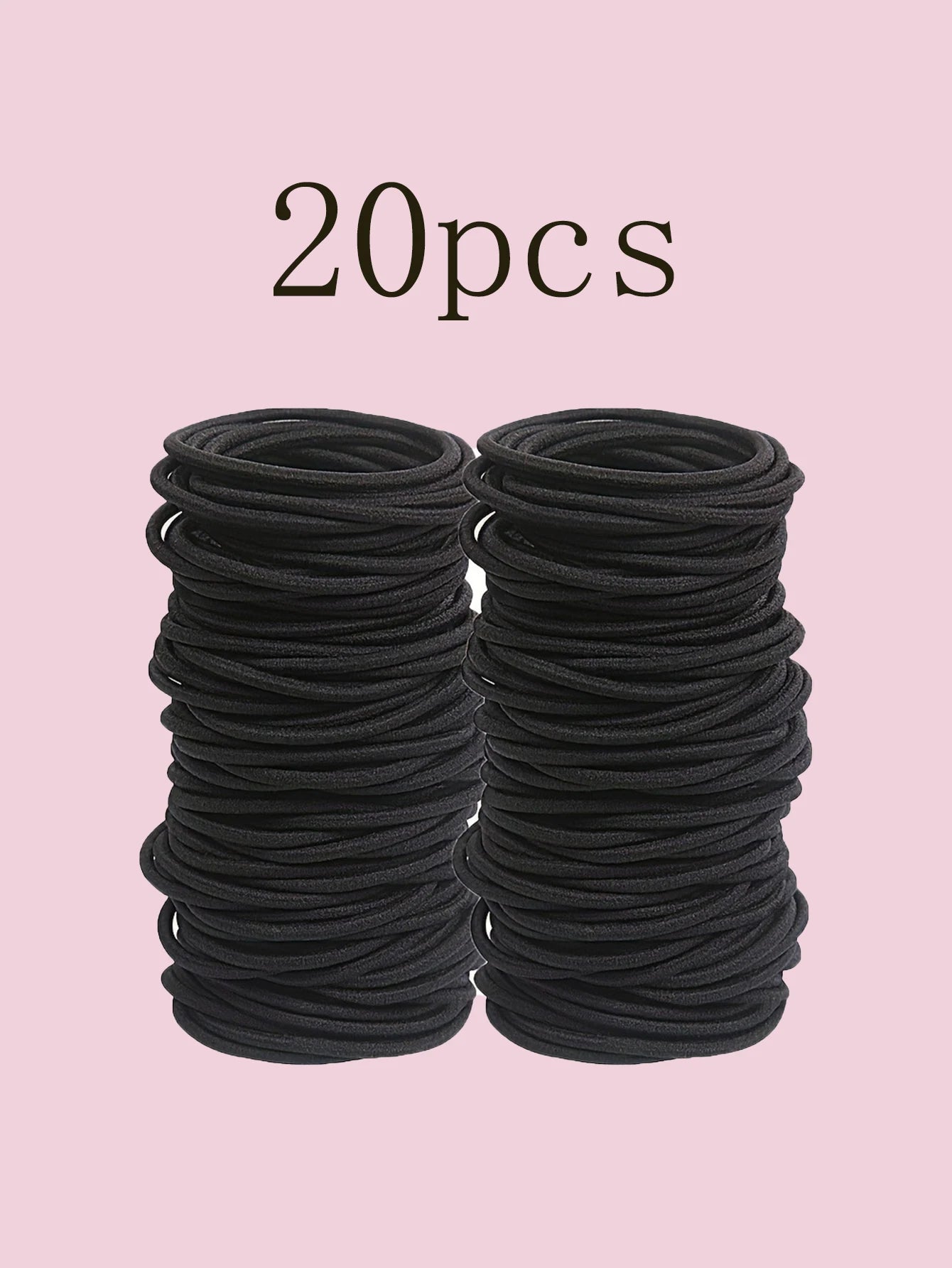 High Elastic Black Hair Bands Strong 50 Pack No Crease - Smarsty