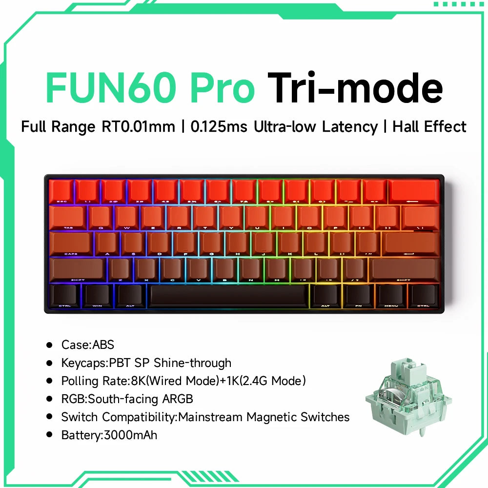 Mechanical Keyboard 60 Percent With Magnetic Switch ARGB