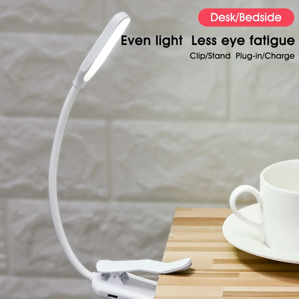 USB Rechargeable LED Book Light with Flexible Clip - Smarsty