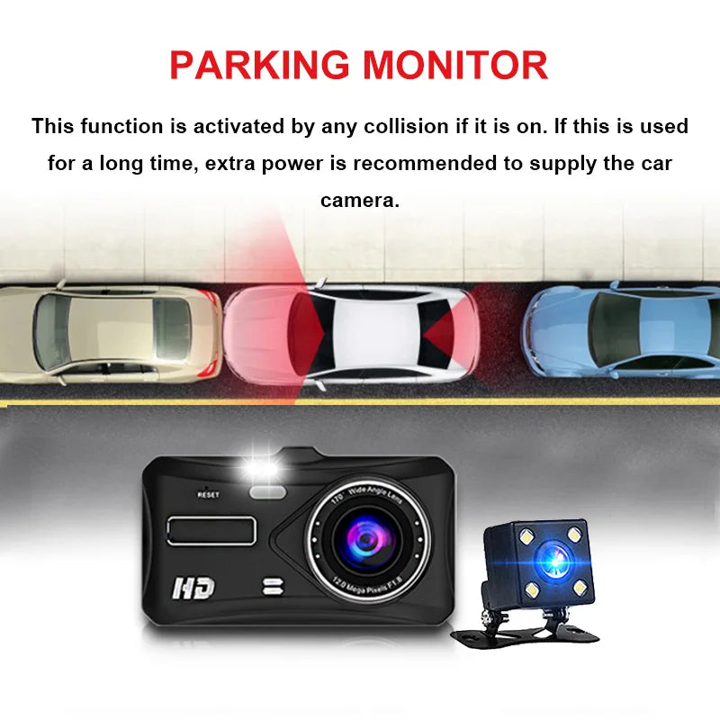 1080P Dash Cam With Night Vision Front And Rear Recording - Smarsty