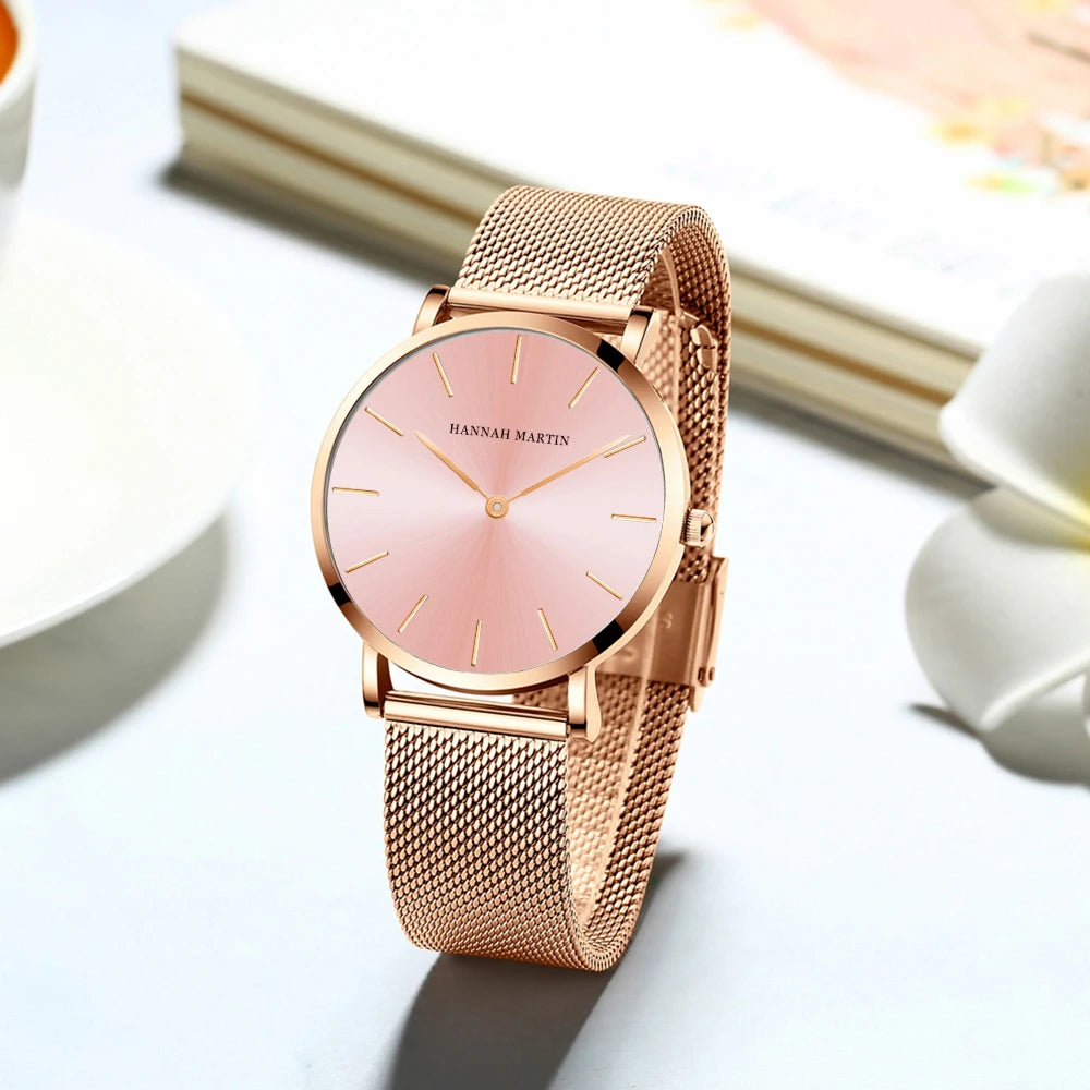 Rose Gold Women's Bracelet Watch with Japan Quartz Movement - Smarsty