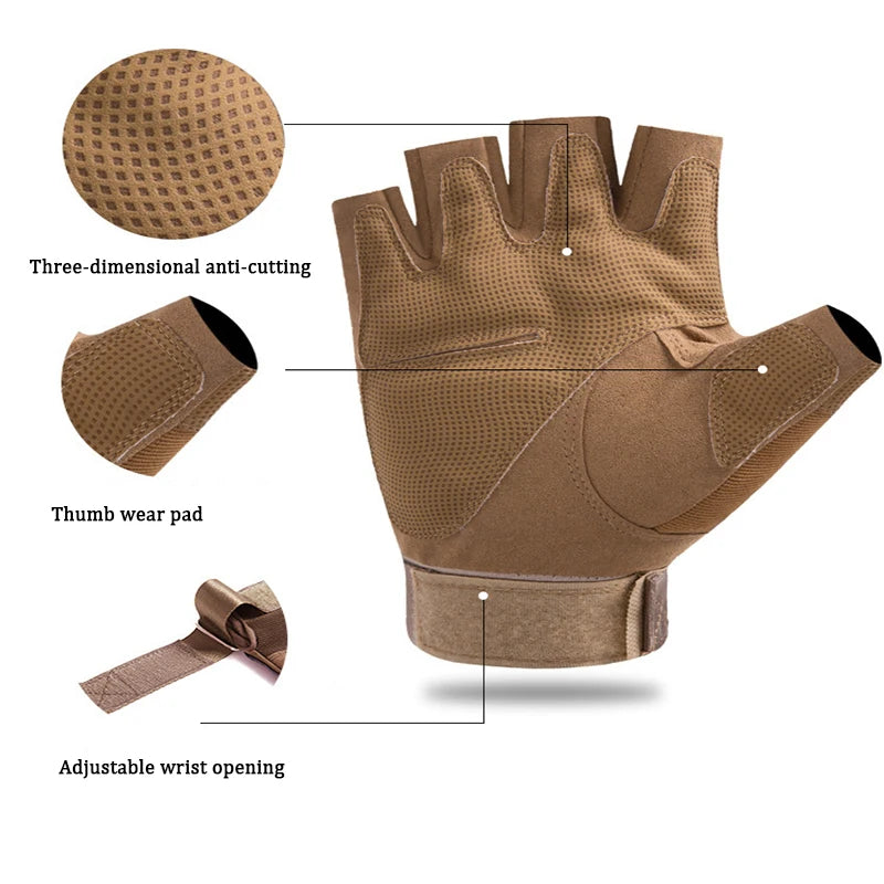Outdoor Tactical Gloves Men Women Anti-Skid Fitness Workout - Smarsty