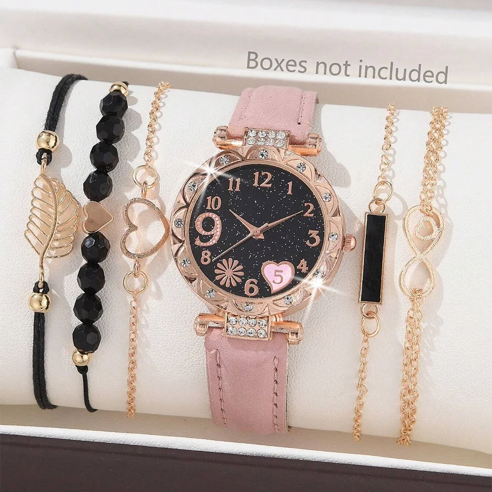 Luxury Leather Watch Set for Women with Elegant Design - Smarsty